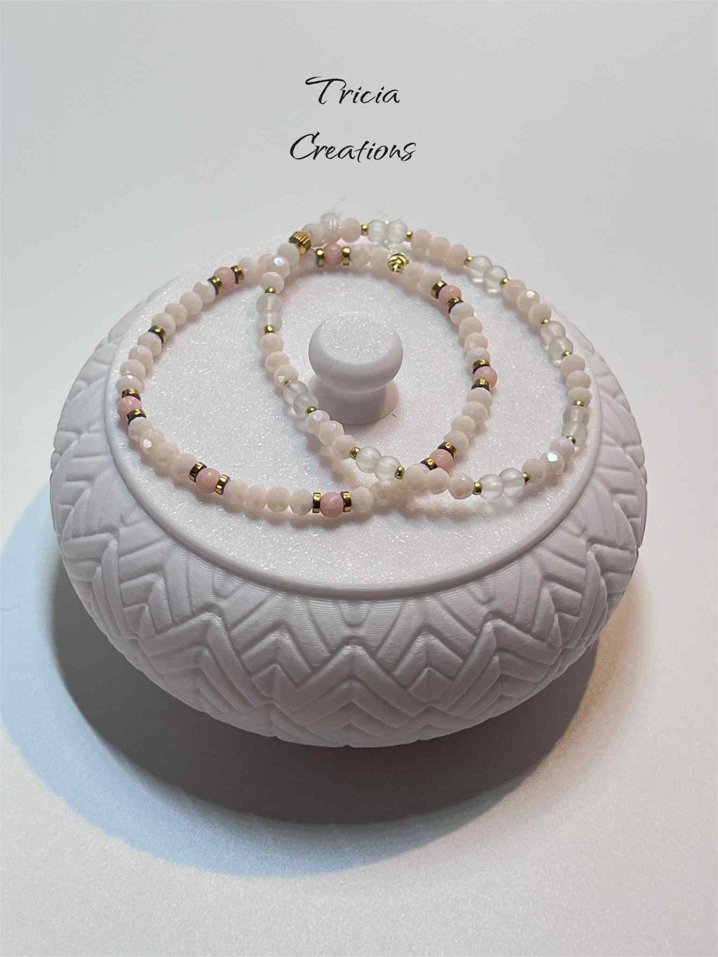 Duo de bracelet : rose et blanc