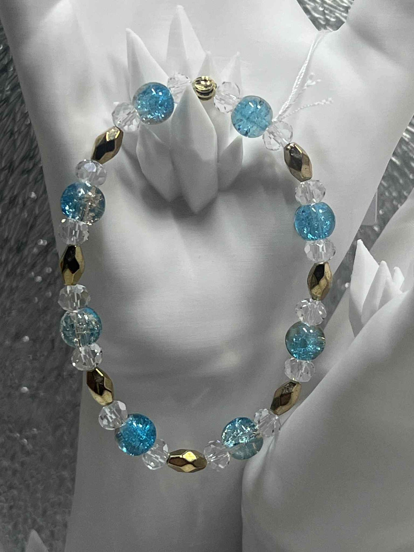 Bracelet : Doré - Bleu - Translucide