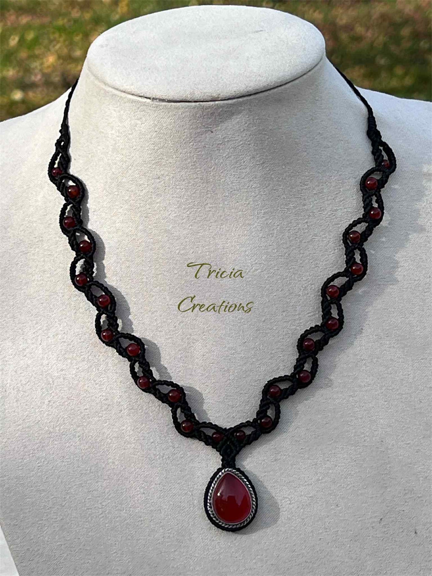 Collier : Agate rouge