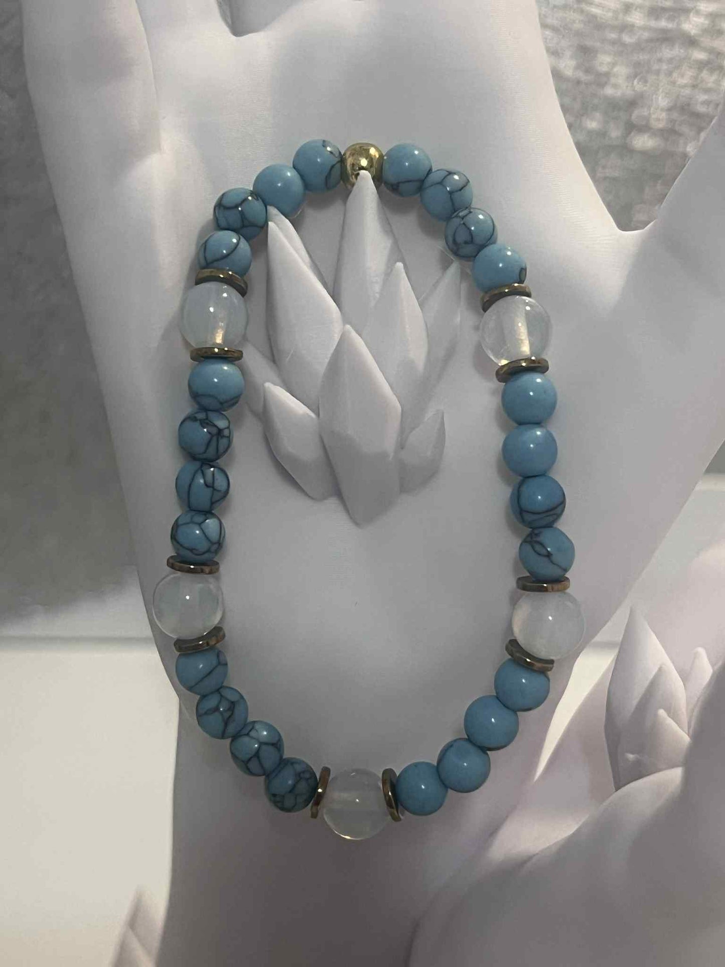 Bracelet : Opalite - Howlite bleu