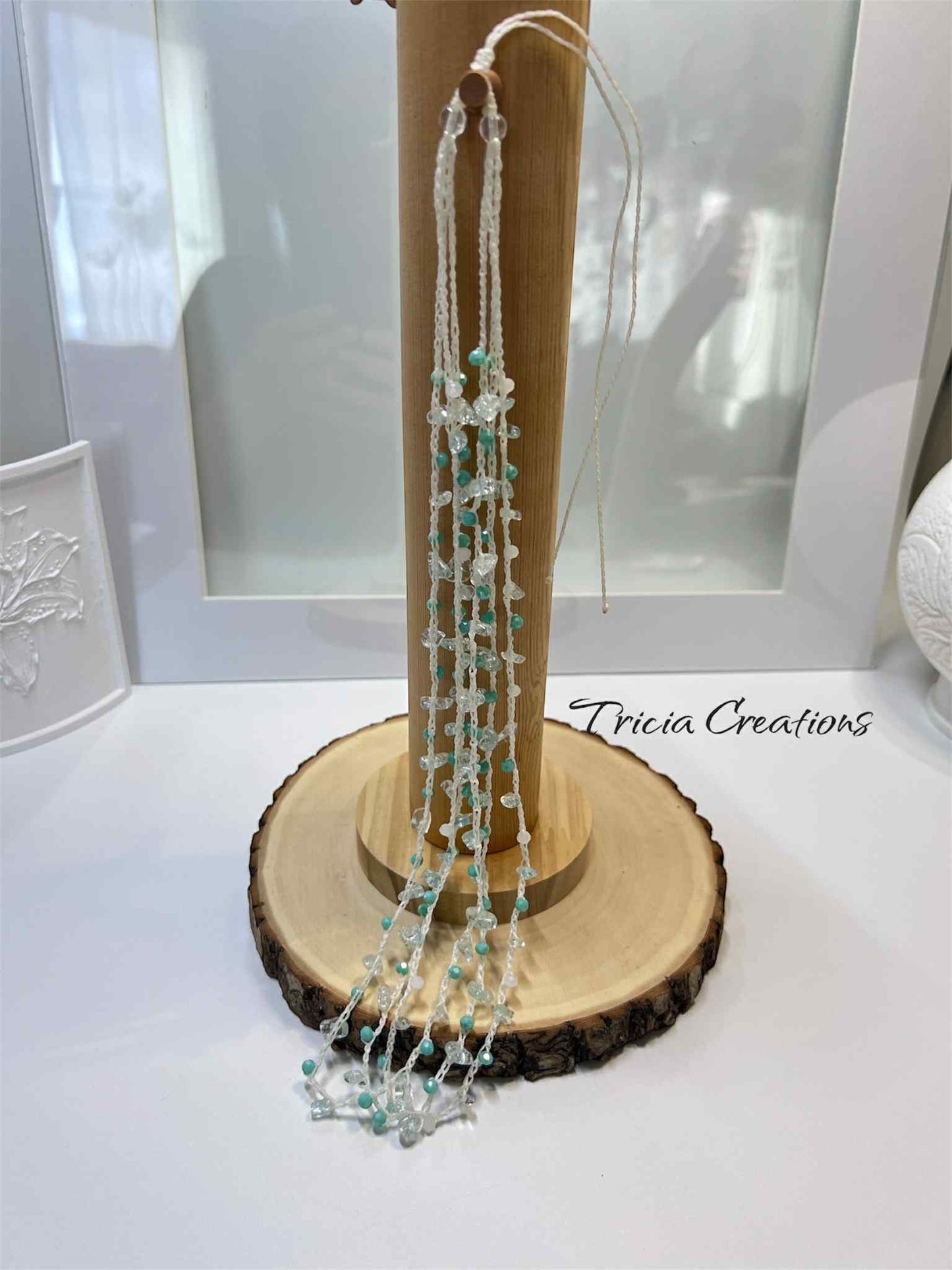 Collier Nomade vert et blanc