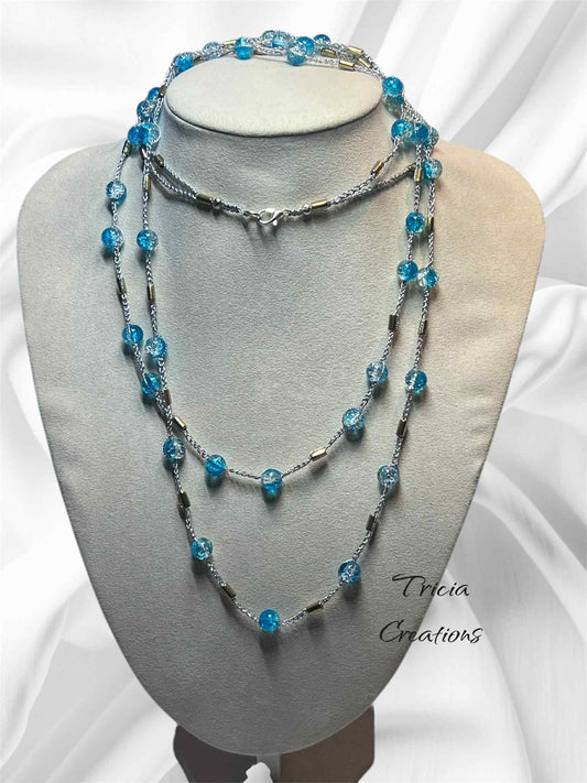 Collier / Bracelet : Bleu - Doré - Argenté