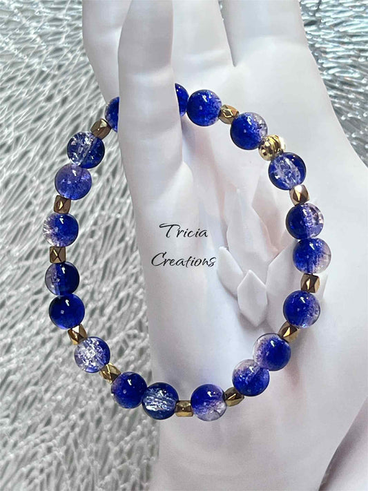 Bracelet : Bleu - Doré - Argenté