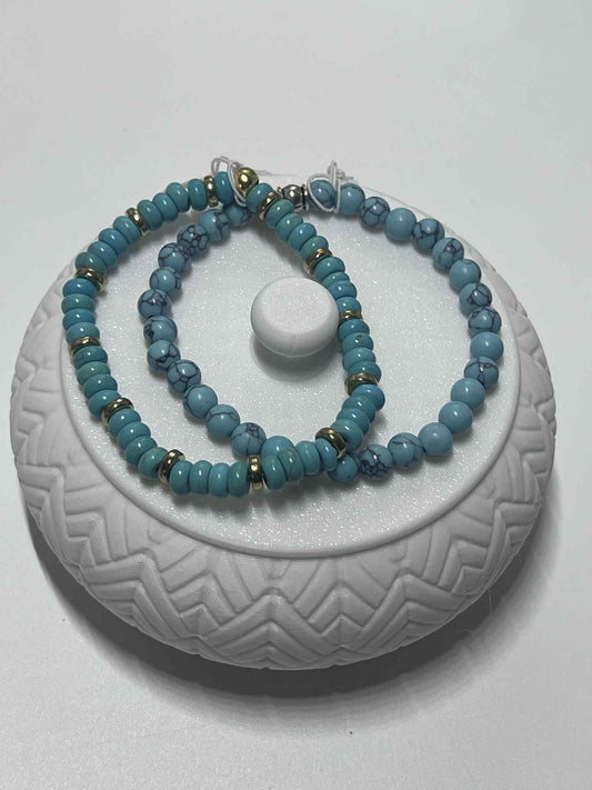Duo Bracelet : Howlite bleu