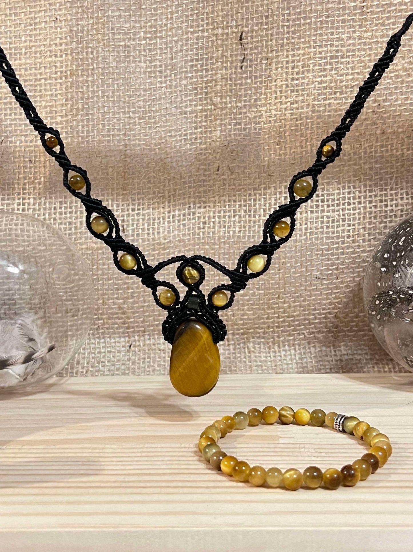 Collier et Bracelet - Œil de tigre