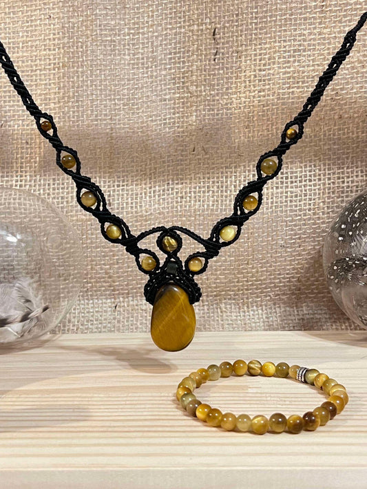 Collier et Bracelet - Œil de tigre
