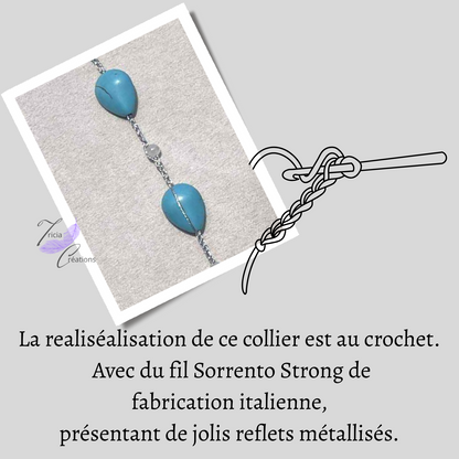 Collier Howlite bleu