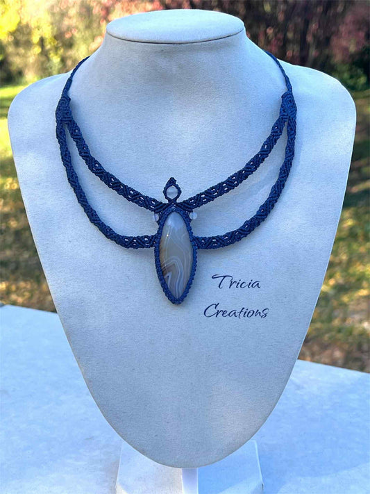 Collier : Agate blanche