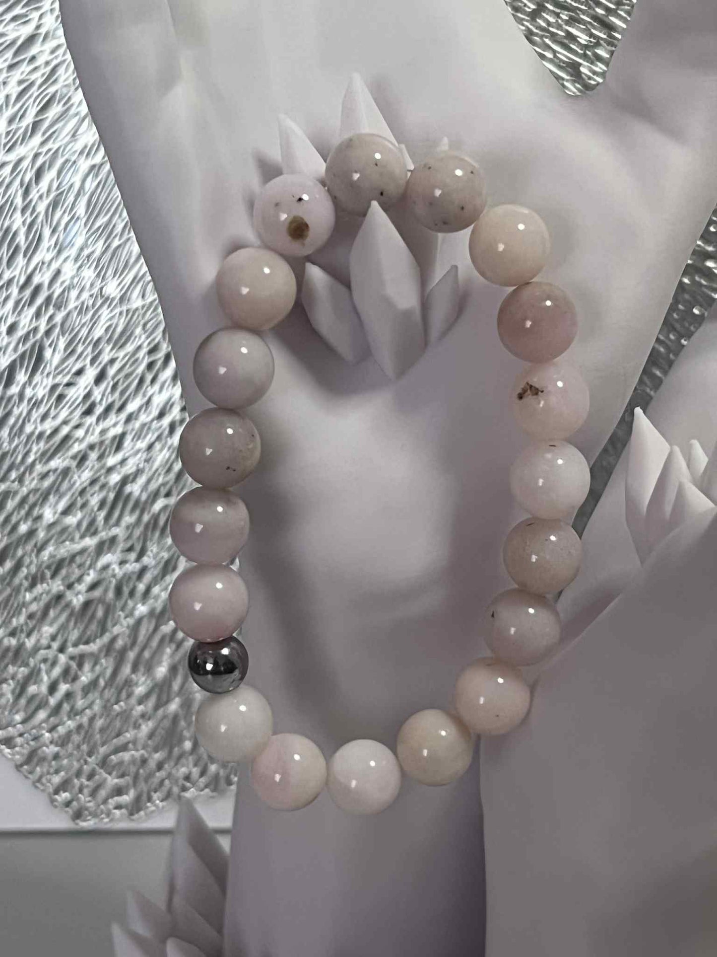 Bracelet  Opale rose des Andes - Grade A+