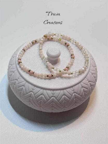 Duo de bracelet : rose et blanc