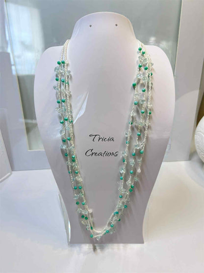 Collier Nomade vert et blanc