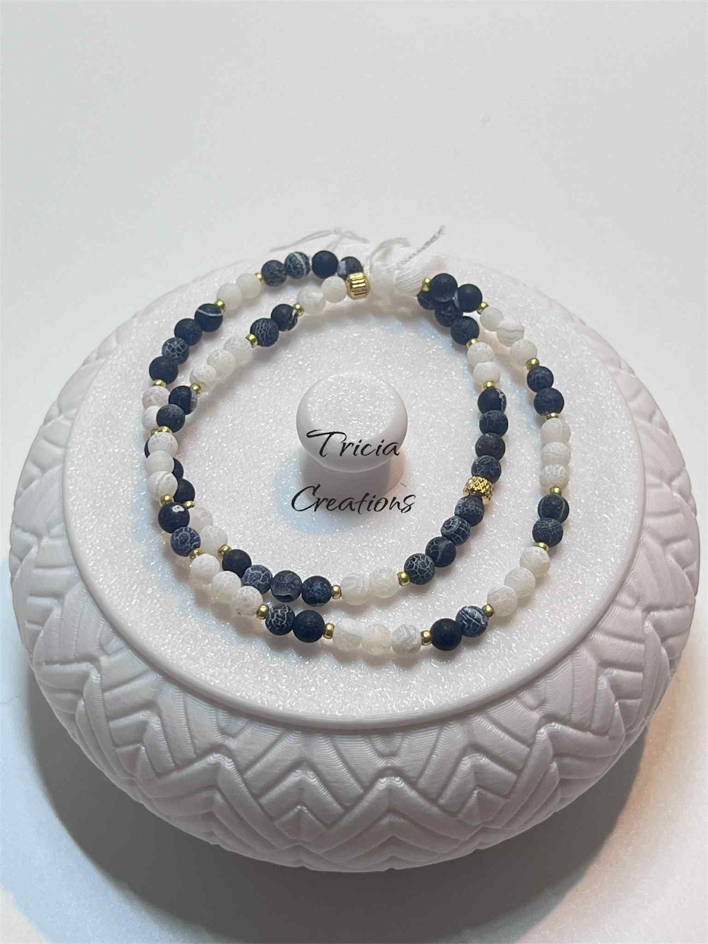 Duo de bracelets : blanc et gris noir