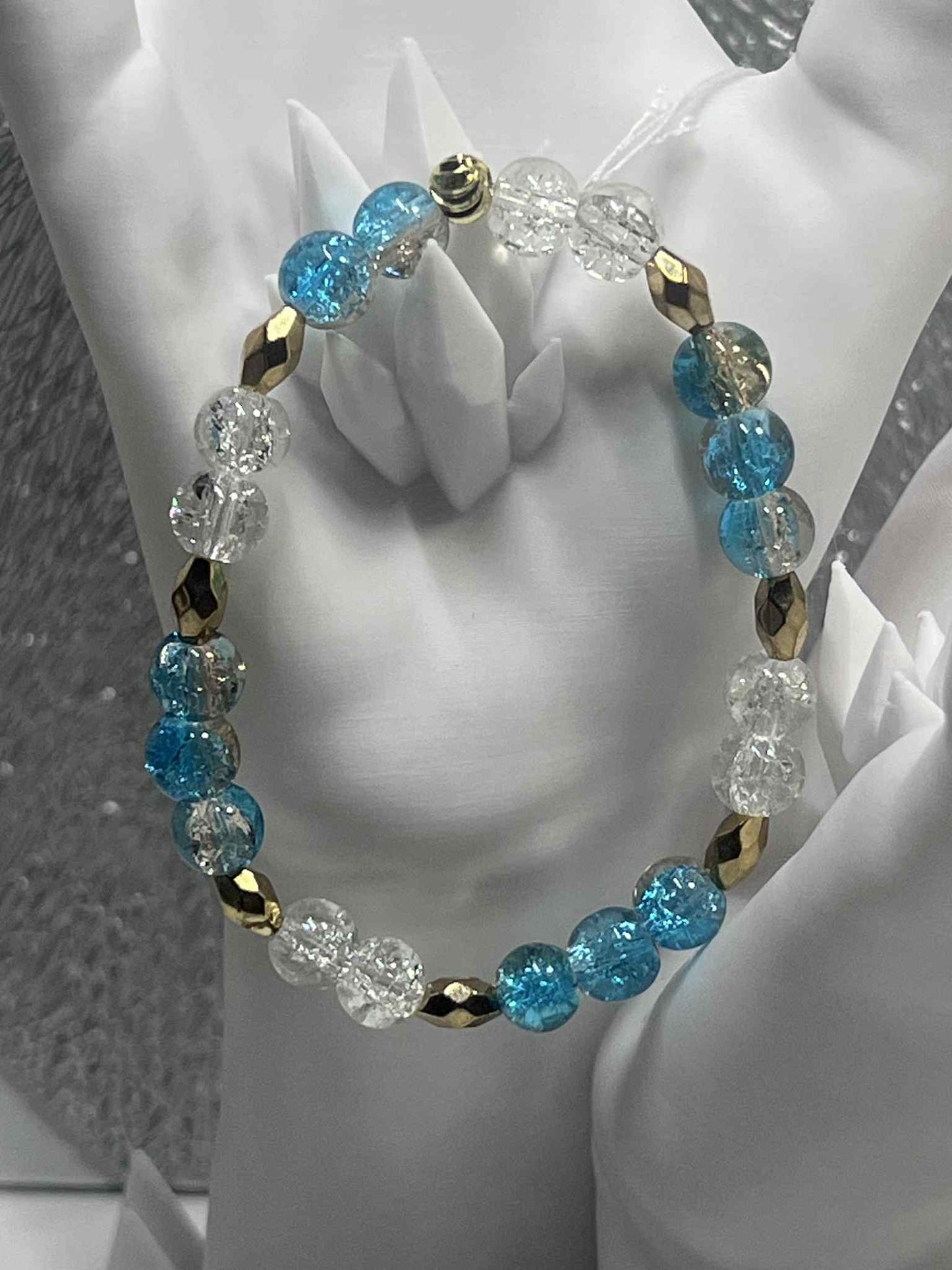 Bracelet : Bleu - Translucide - Doré