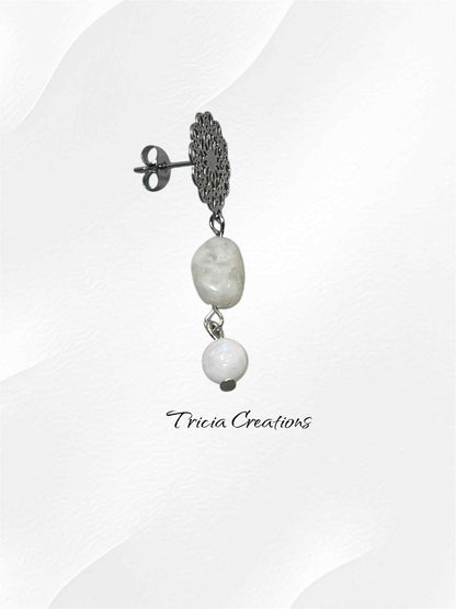 Boucles d'oreilles  Pierre de lune