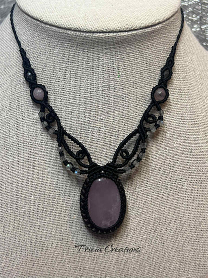 Collier : Quartz rose et Labradorite