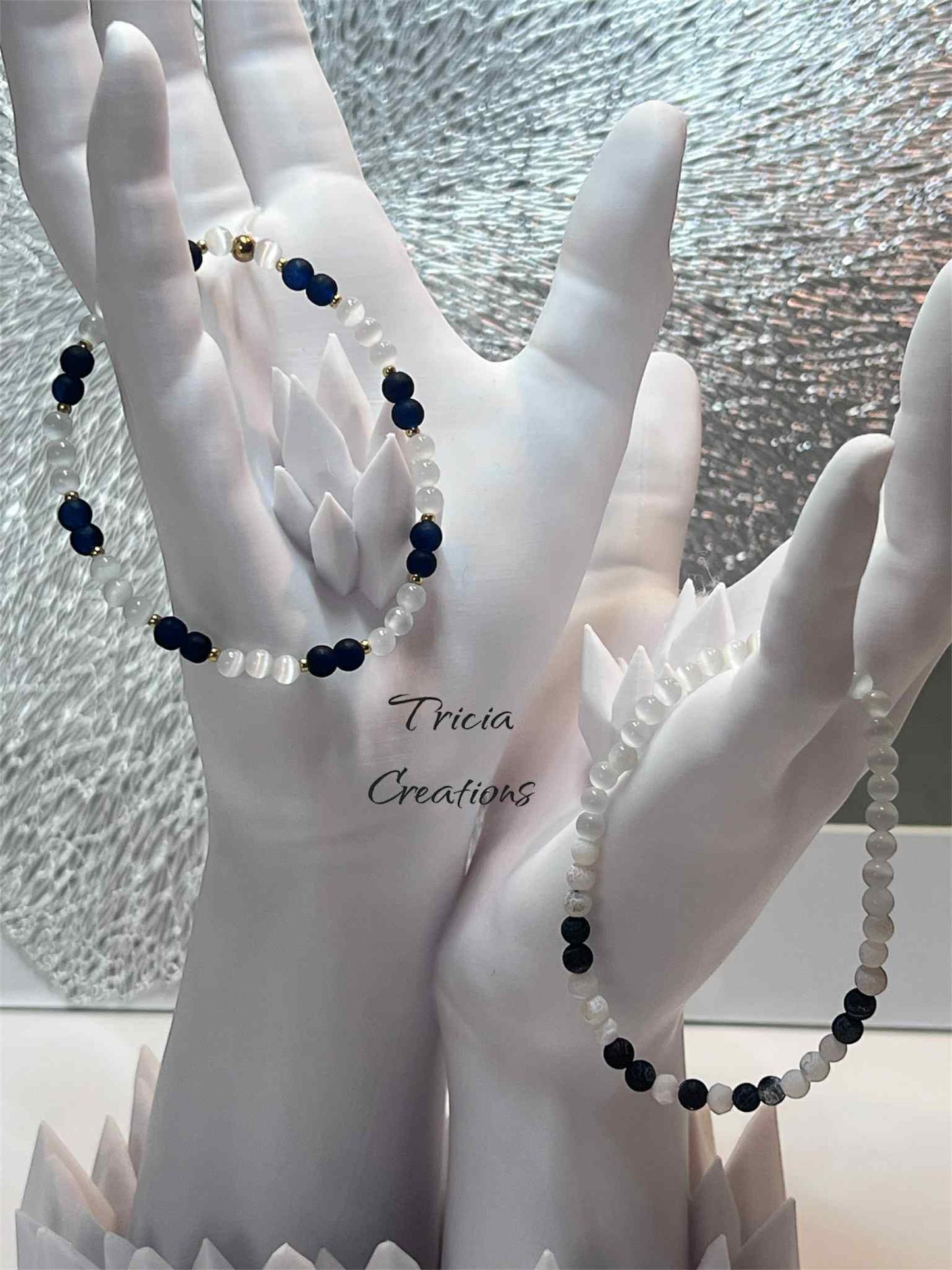 Duo de Bracelets : Blanc et bleu foncé