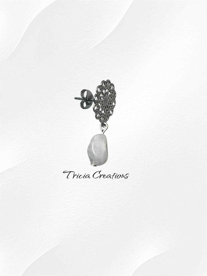 Boucles doreilles Pierre de lune