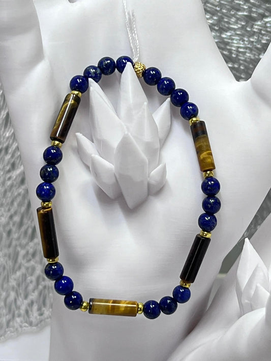 Bracelet : Lapis Lazuli - Oeil de tigre