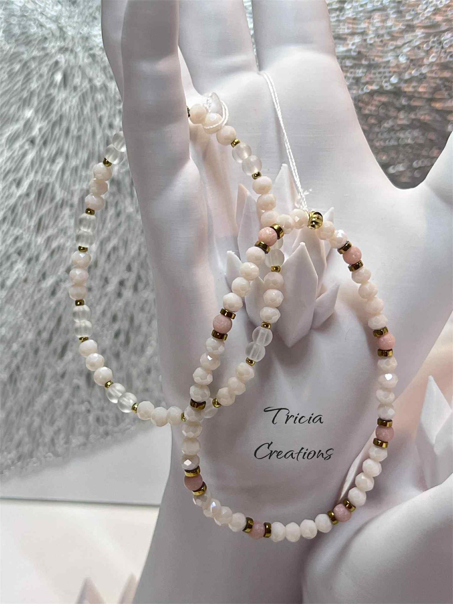 Duo de bracelet : rose et blanc