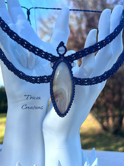 Collier : Agate blanche