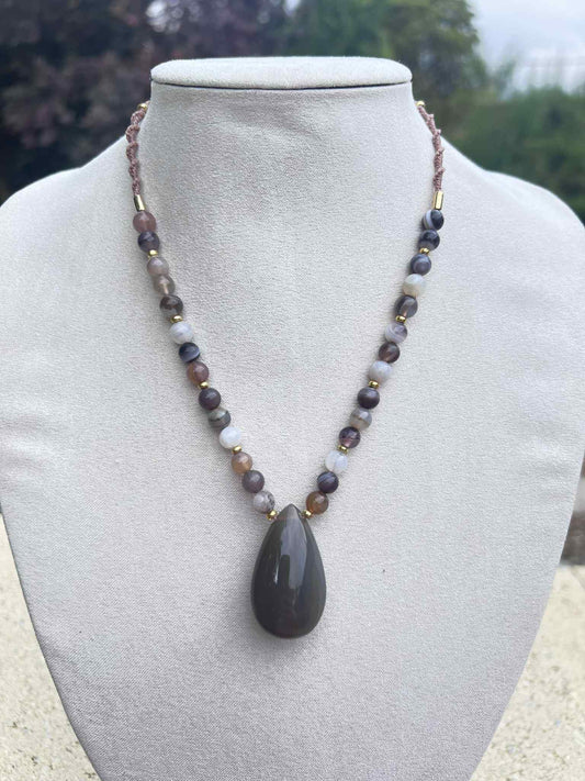 Collier  Agate du Botswana