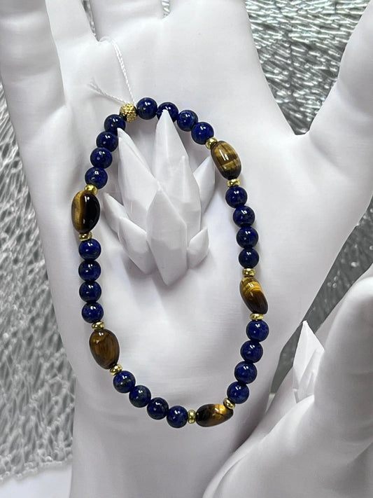 Bracelet : Lapis Lazuli - Oeil de tigre