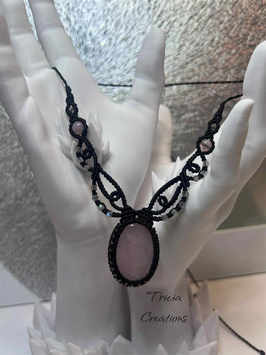 Collier : Quartz rose et Labradorite