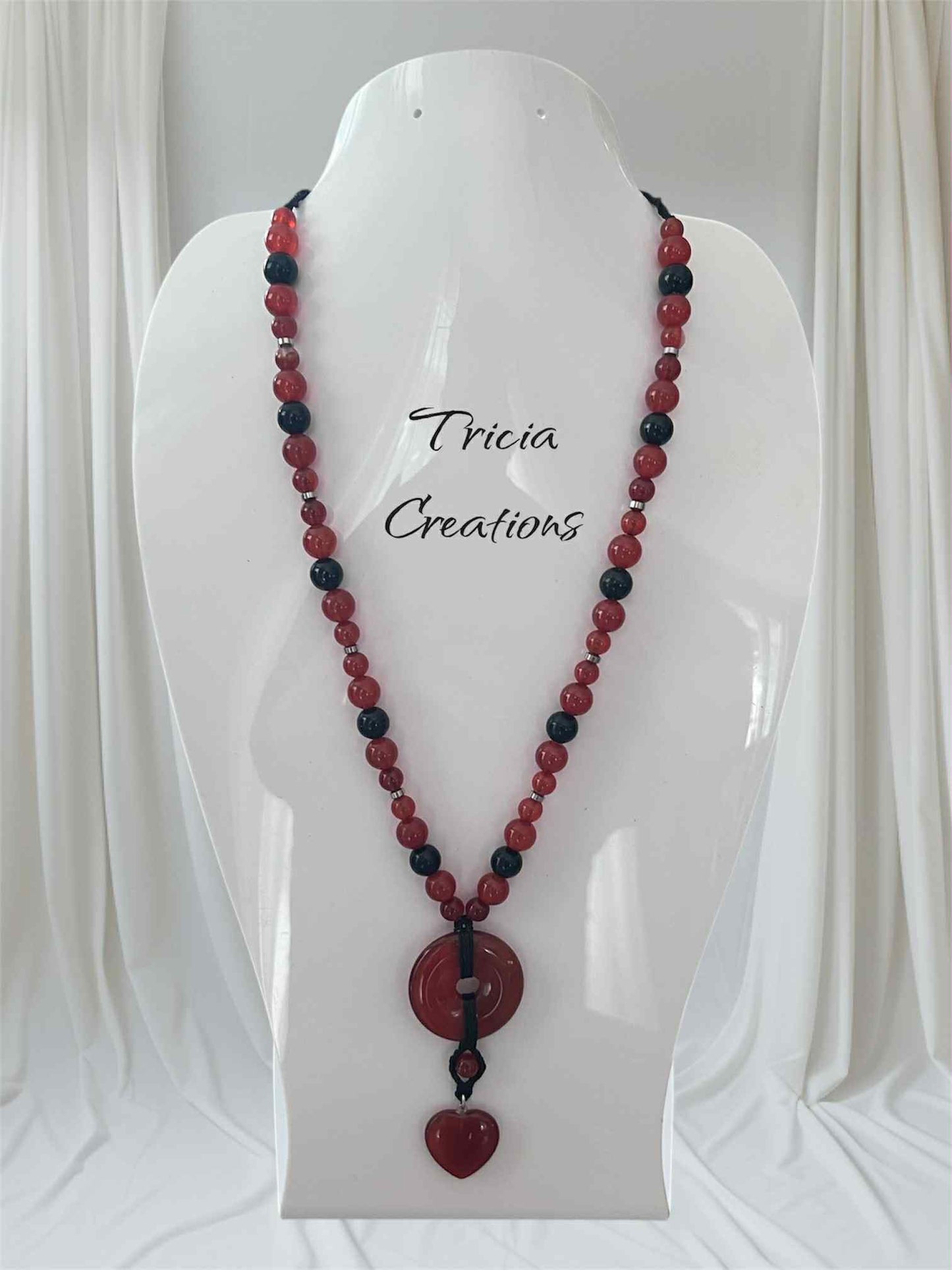 Collier : Cornaline - Tourmaline