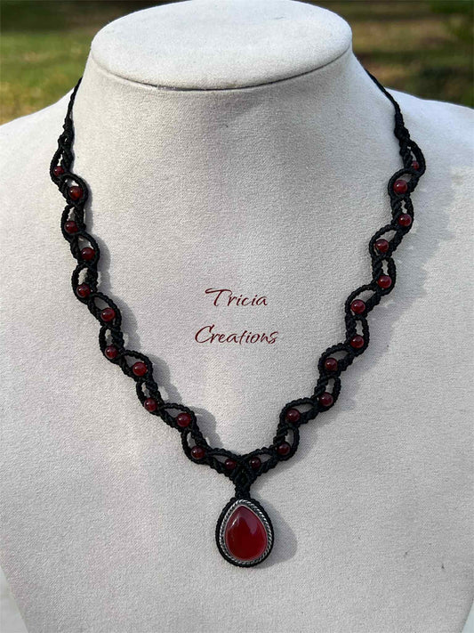 Collier : Agate rouge