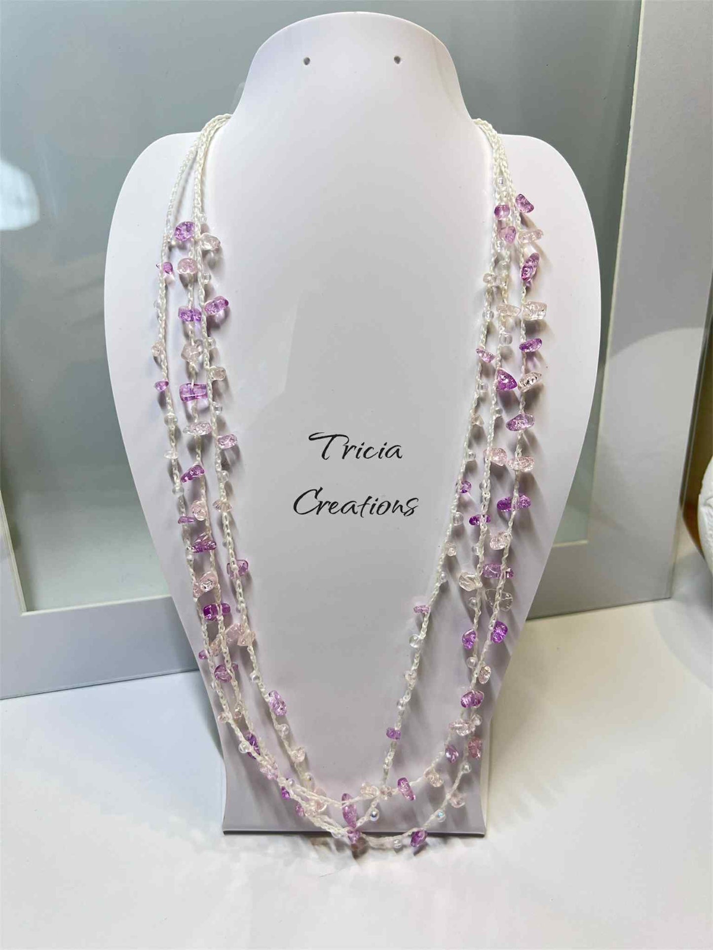 Collier, Nomade Lilas et Blanc