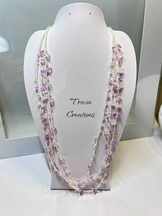 Collier, Nomade Lilas et Blanc