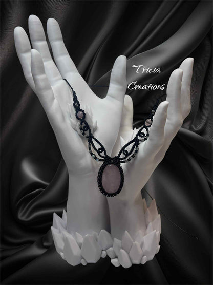 Collier : Quartz rose et Labradorite