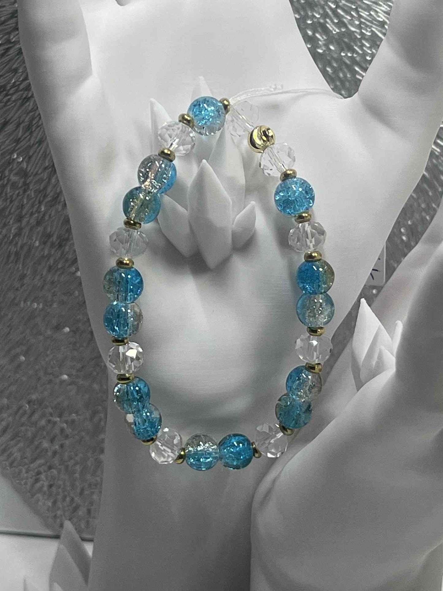 Bracelet : bleu  - Translucide - Doré