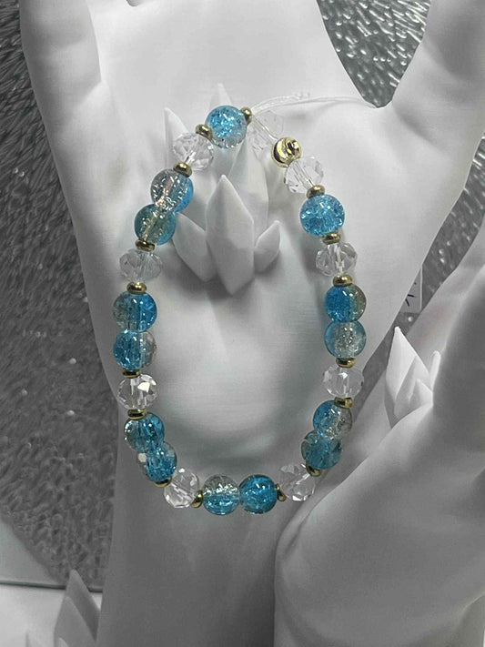 Bracelet : bleu  - Translucide - Doré