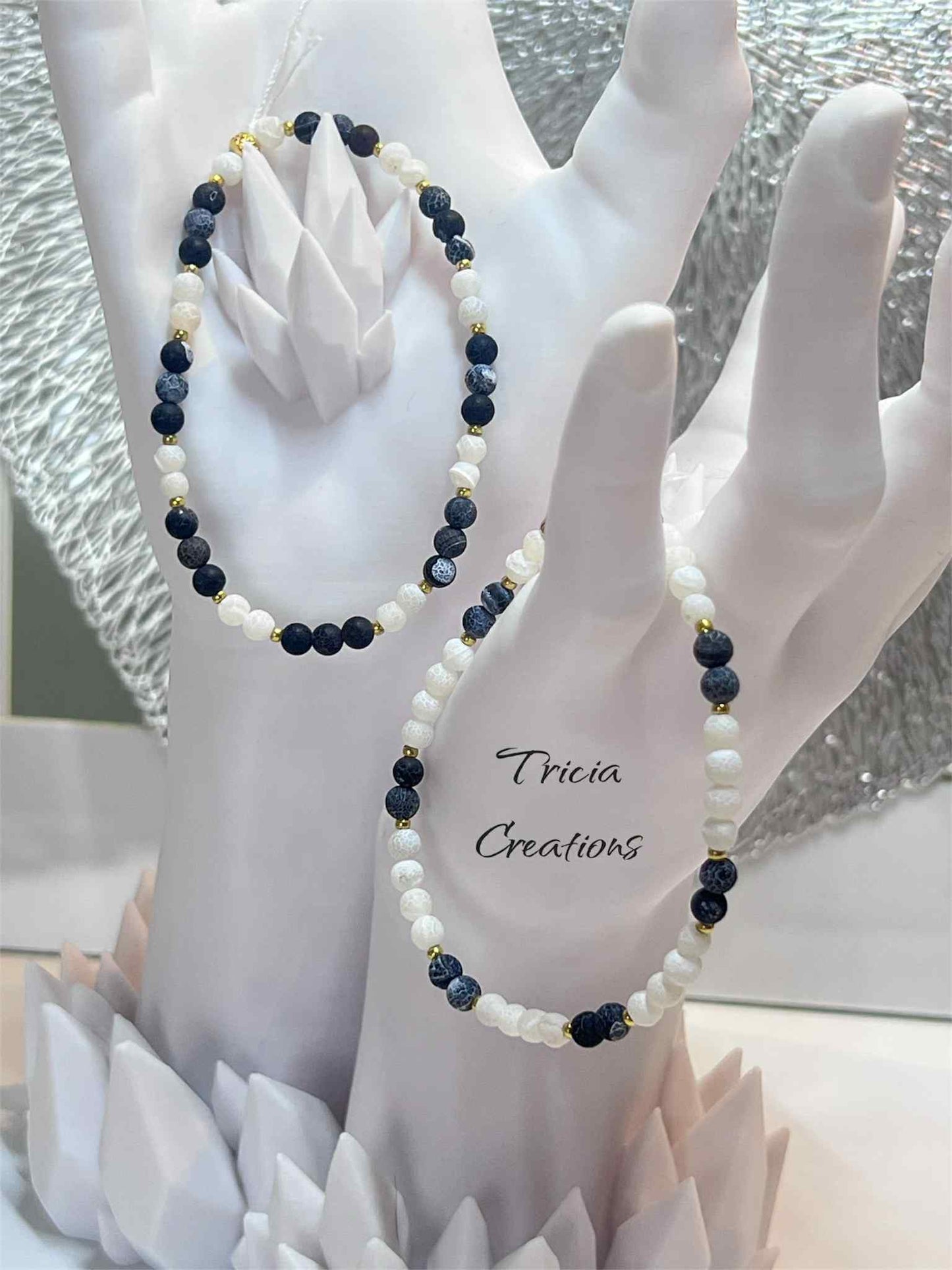 Duo de bracelets : gris noir et blanc