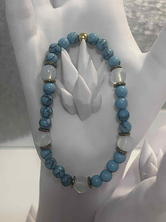 Bracelet : Howlite bleu - Opalite