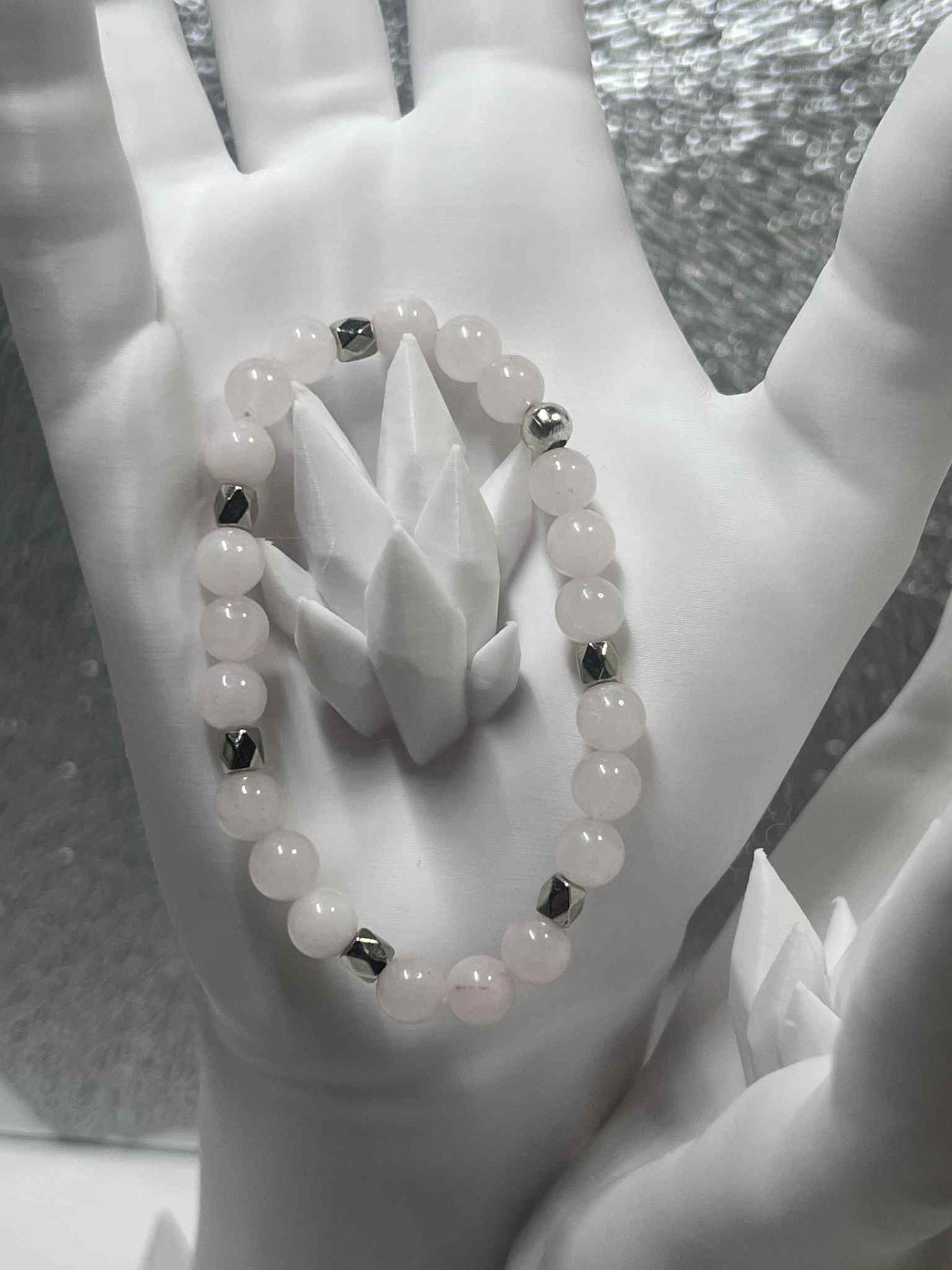Bracelet : Quartz rose laiteux