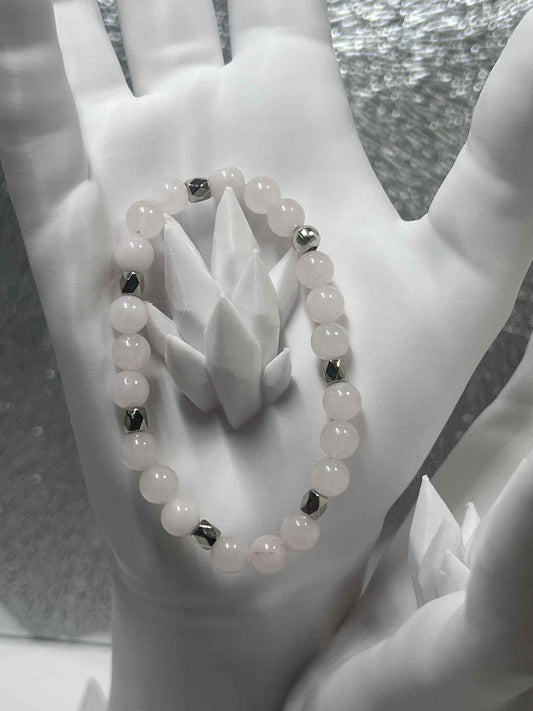 Bracelet : Quartz rose laiteux
