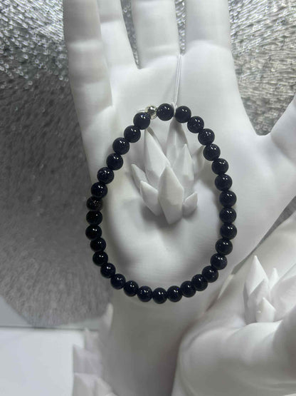 Bracelet : Pierre de soleil bleu synthèse