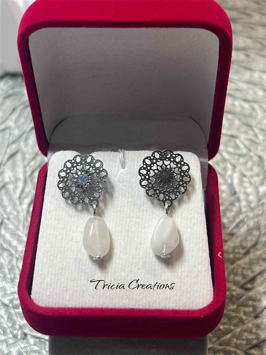 Boucles doreilles Pierre de lune