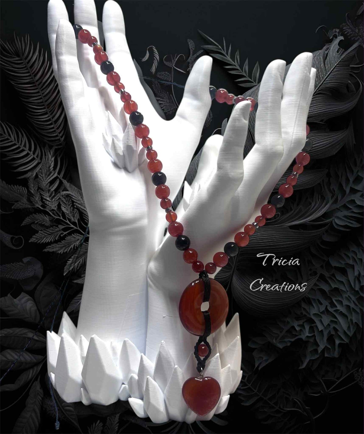 Collier : Cornaline - Tourmaline