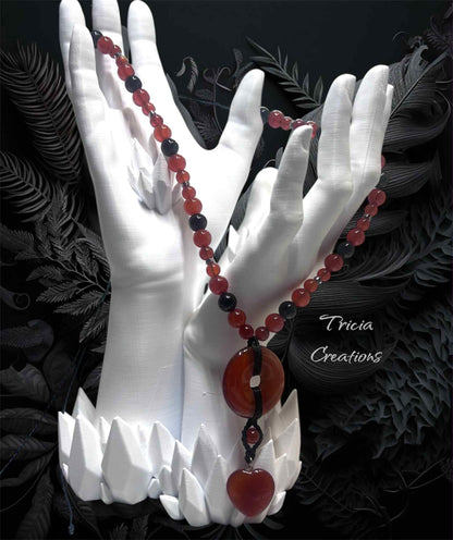 Collier : Cornaline - Tourmaline